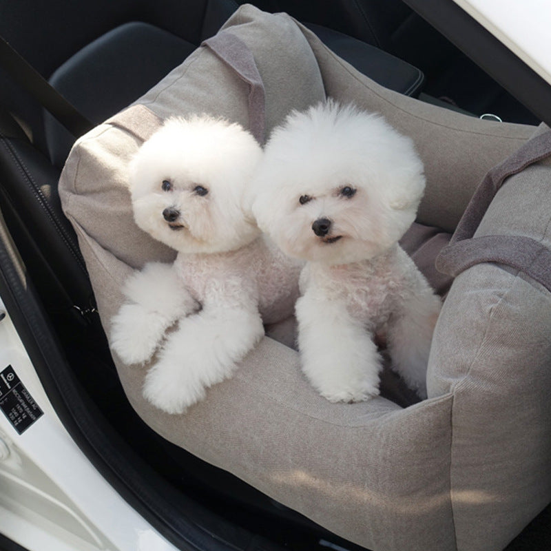 Waterproof Portable Dog Car Seat Carrier with Mesh and Safety Features