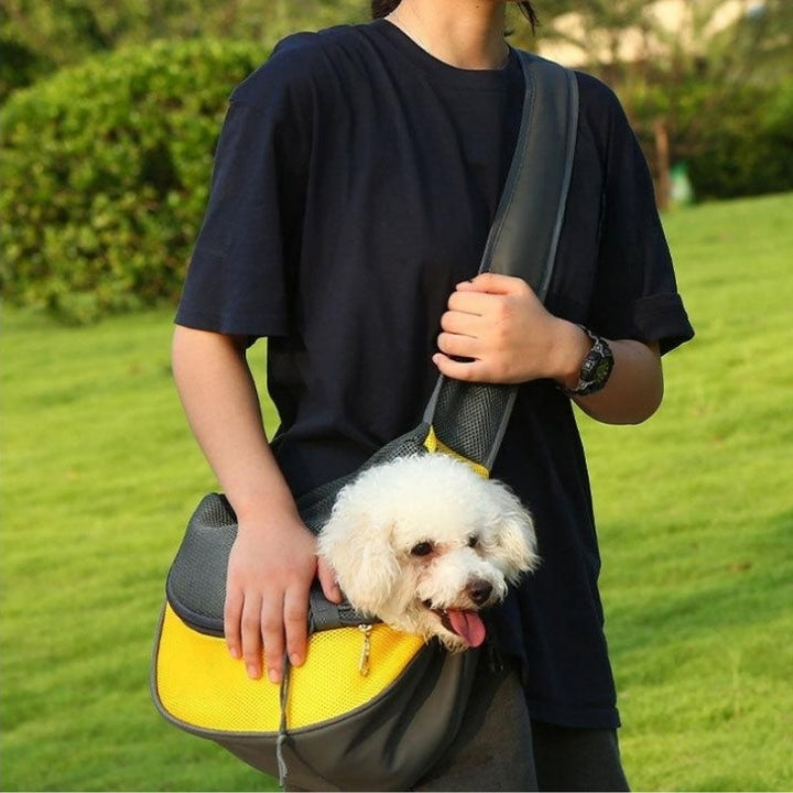 Outdoor Mesh Pet Carrier Shoulder Sling Bag for Cats and Dogs
