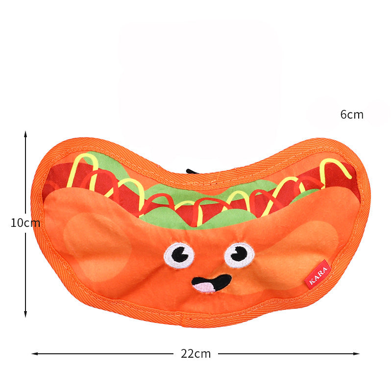 Durable Squeaky Crinkle Dog Toy Hamburger for Puppies and Dogs