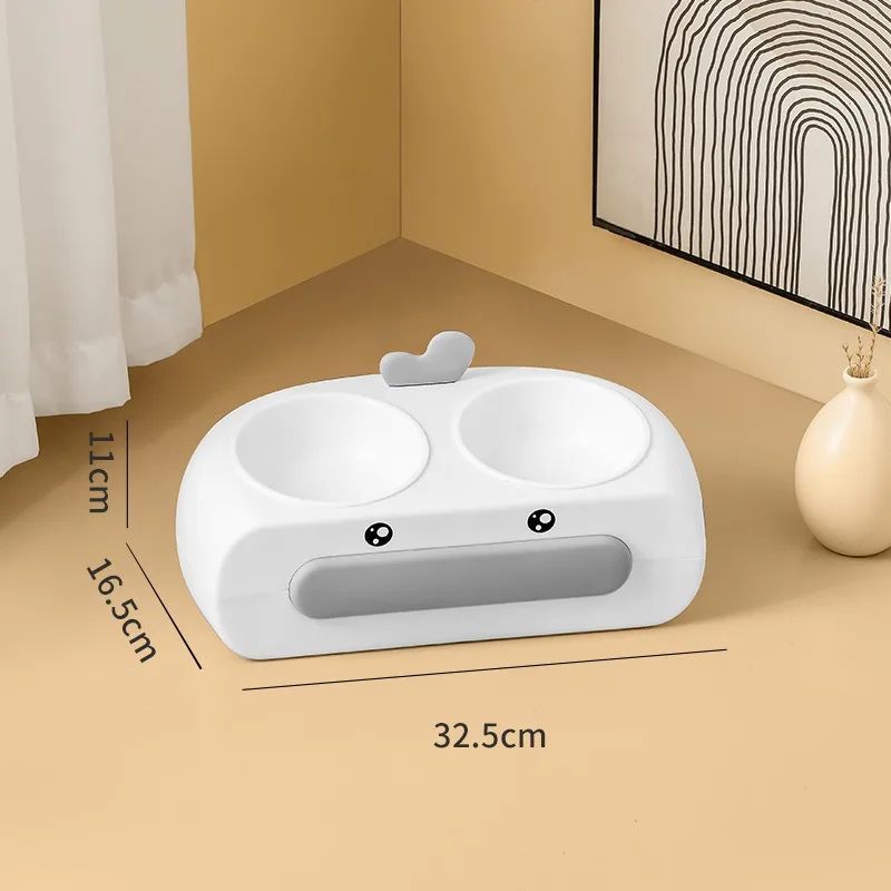 Duck Design Double Pet Bowl for Dogs and Cats