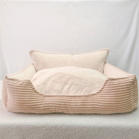 Washable Plush Dog Kennel Bed – Cozy Warm Nest with Removable Cover (M & L)