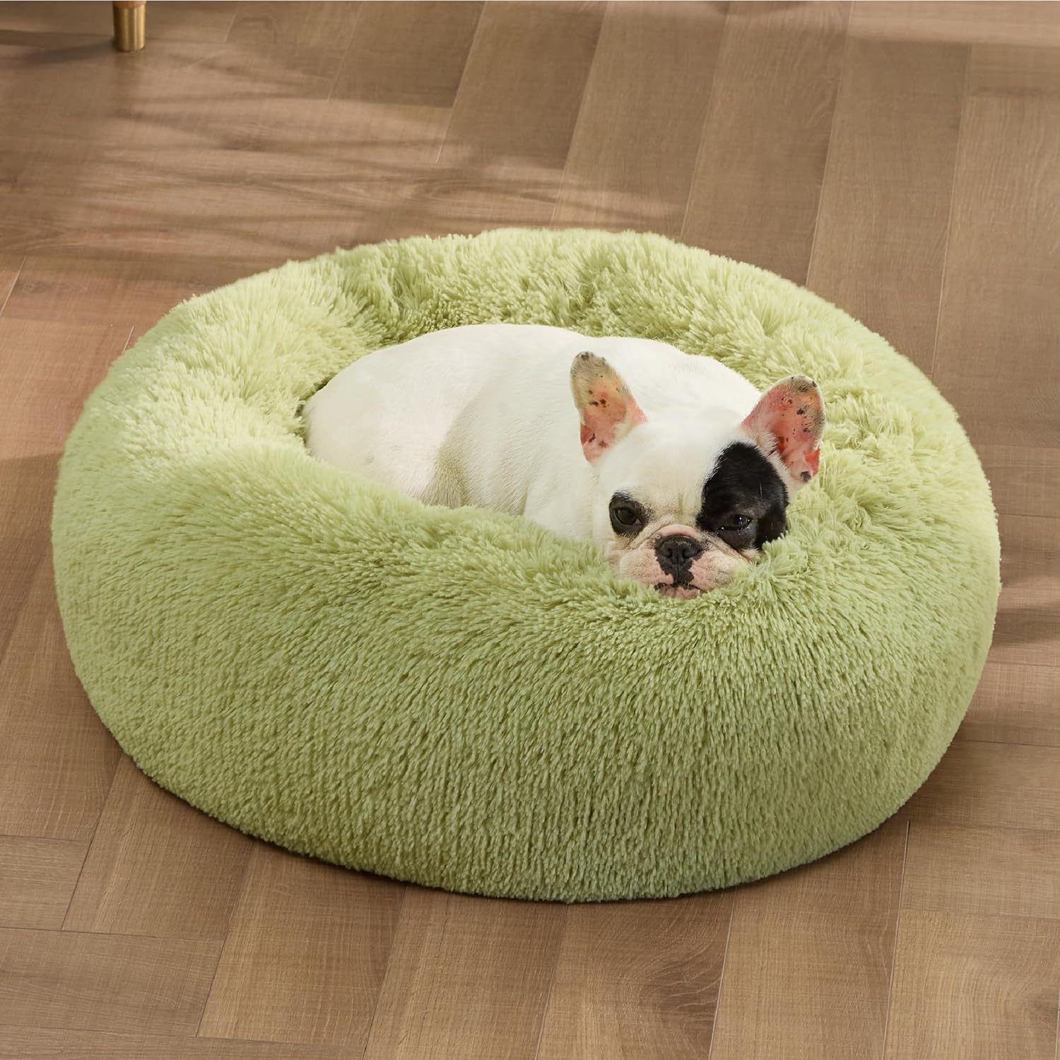 Non-Slip Round Fluffy Dog Bed – Indoor Plush Pet Mat in 5 Colors (5 Sizes)