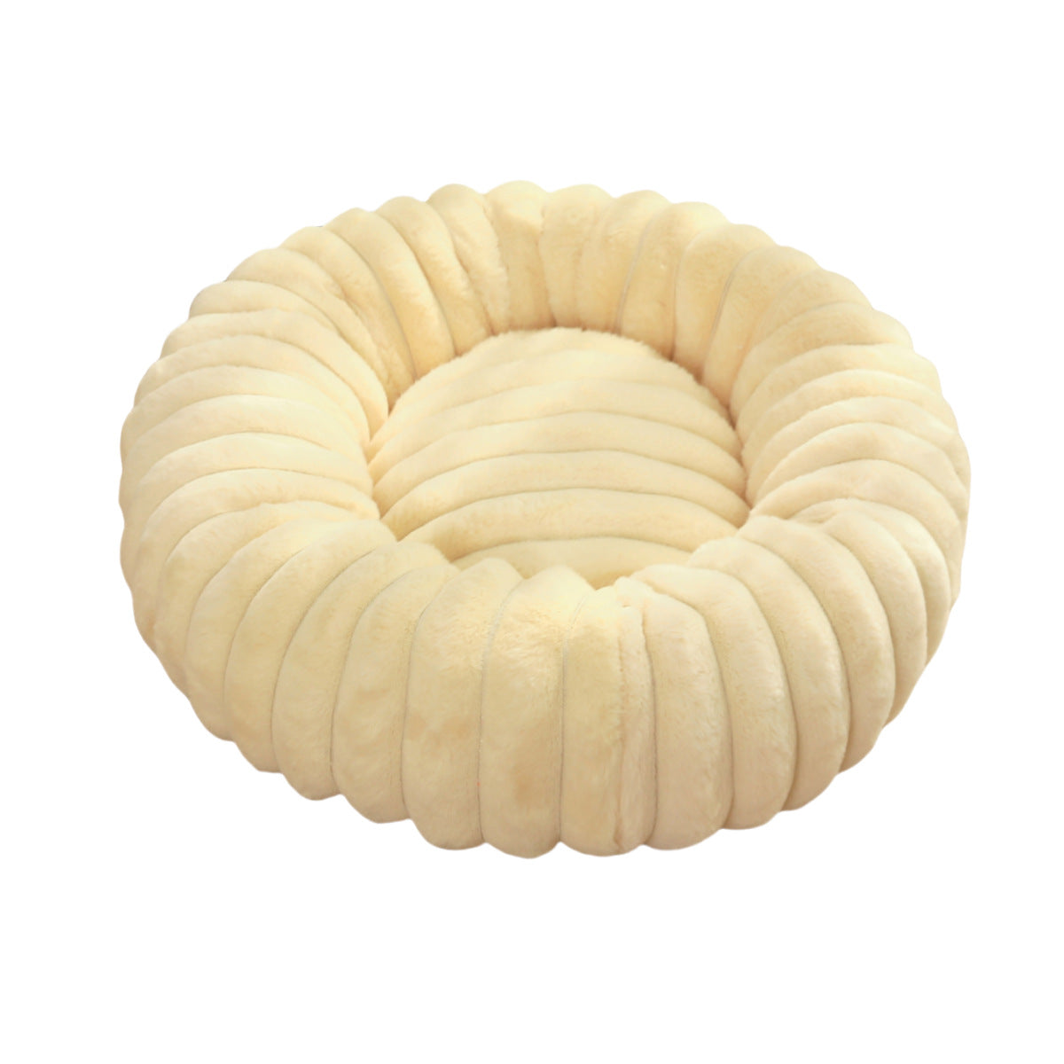 Long Hair Round Pet Bed – Warm Plush Nest for Cats & Dogs (6 Sizes, 5 Colors)