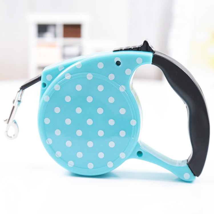 5-Meter Retractable Dog Leash – One-Hand Brake & Lock for Small & Medium Dogs
