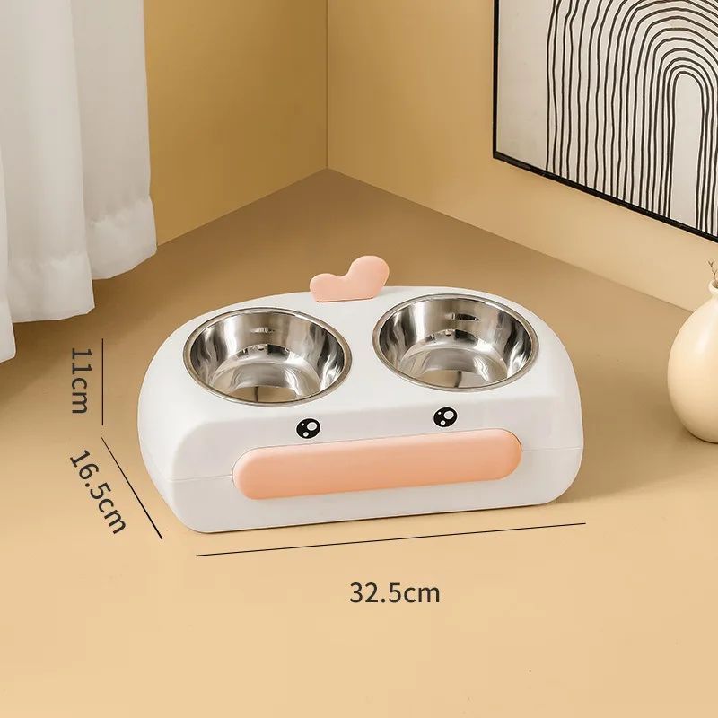 Duck Design Double Pet Bowl for Dogs and Cats