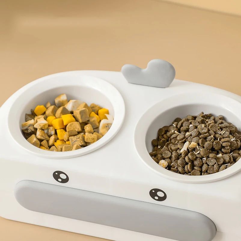 Duck Design Double Pet Bowl for Dogs and Cats