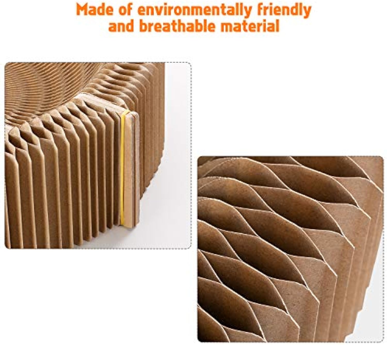 Collapsible Cardboard Cat Scratcher Lounge – Round Corrugated Scratching Bed
