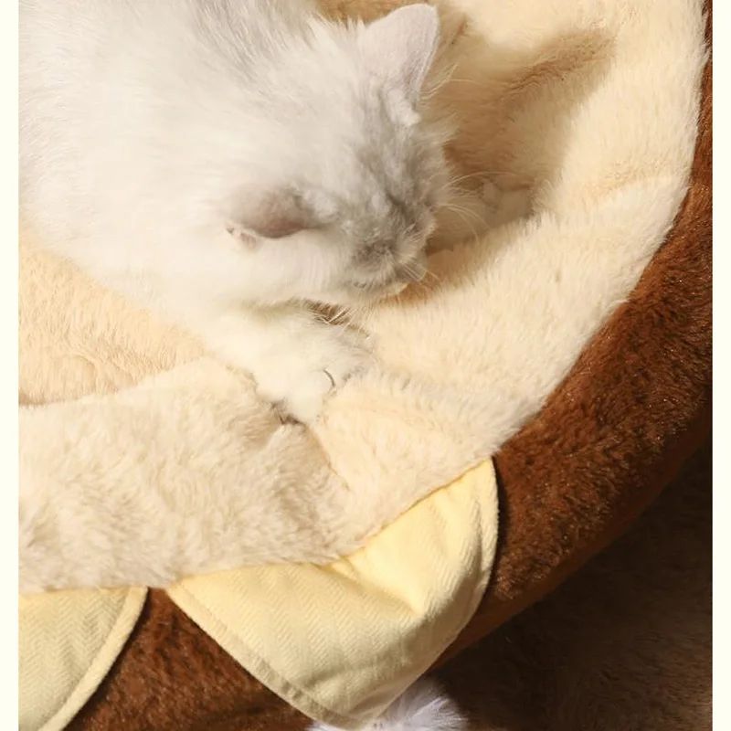 Cozy Round Pet Bed – Warm Plush Cushion for Cats & Dogs (S & M)