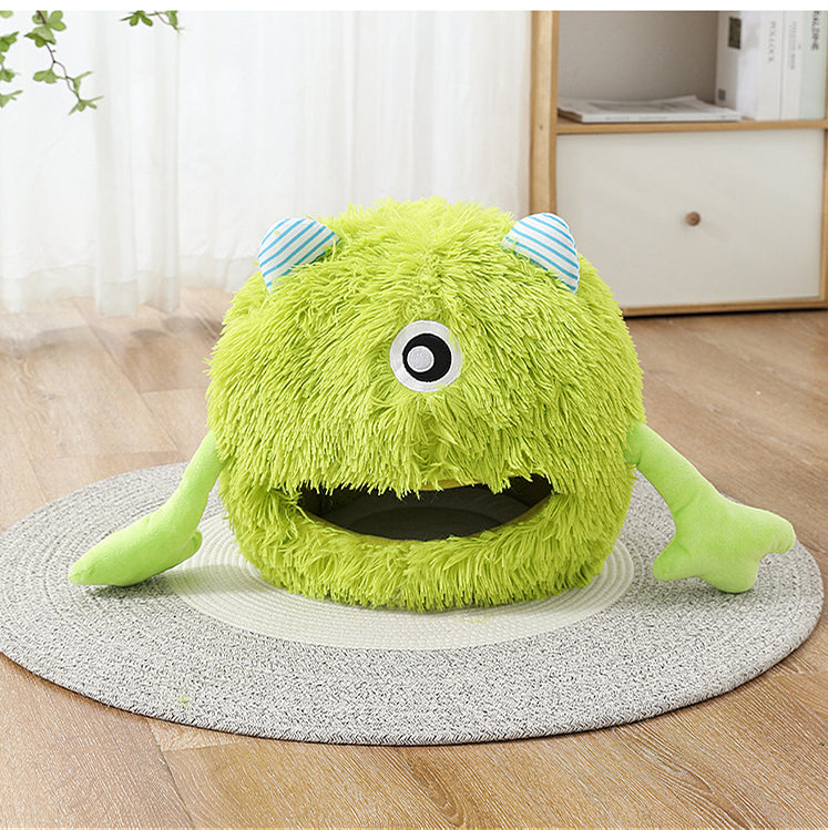 Washable Calming Cat Bed – Fluffy Round Plush Cushion for Cats & Dogs (3 Sizes)