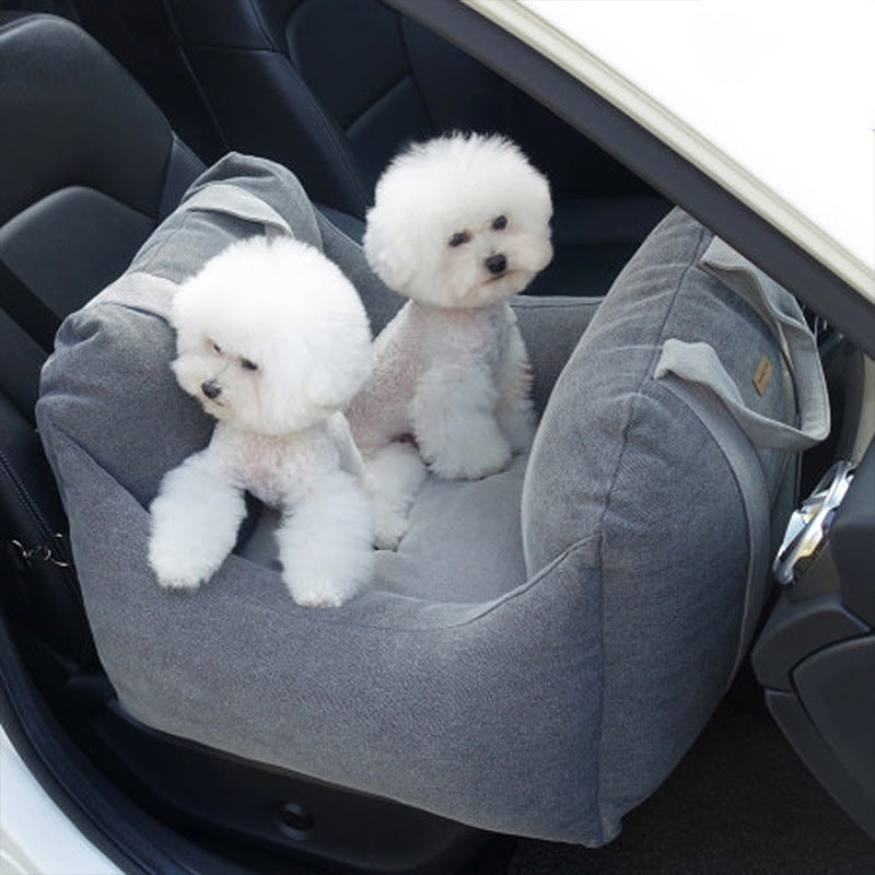 Waterproof Portable Dog Car Seat Carrier with Mesh and Safety Features