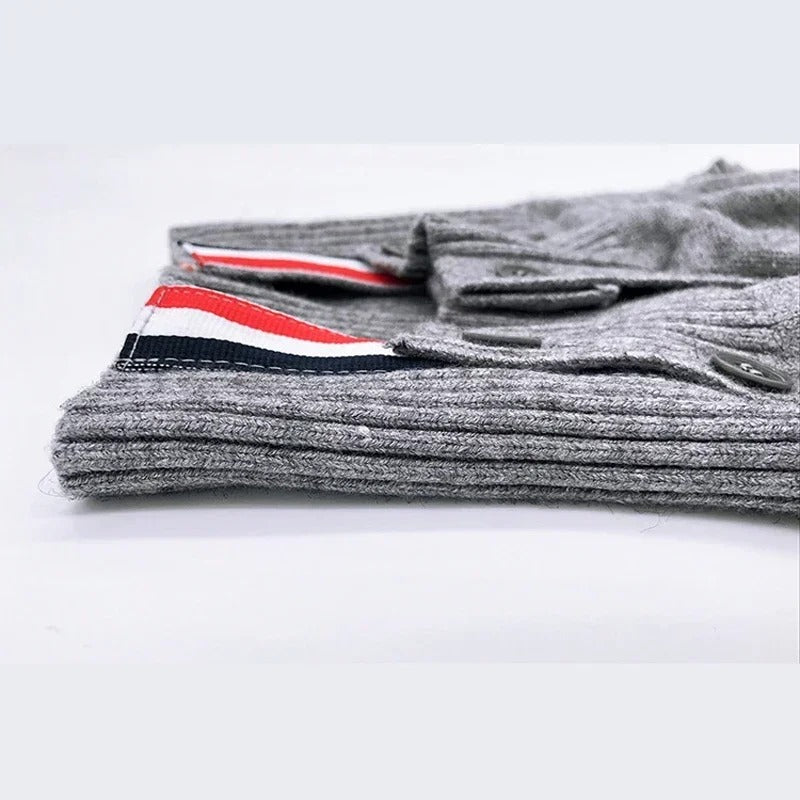 Gray Angora Cardigan Dog Sweater – Soft Fluffy Knit (XS–XXL)
