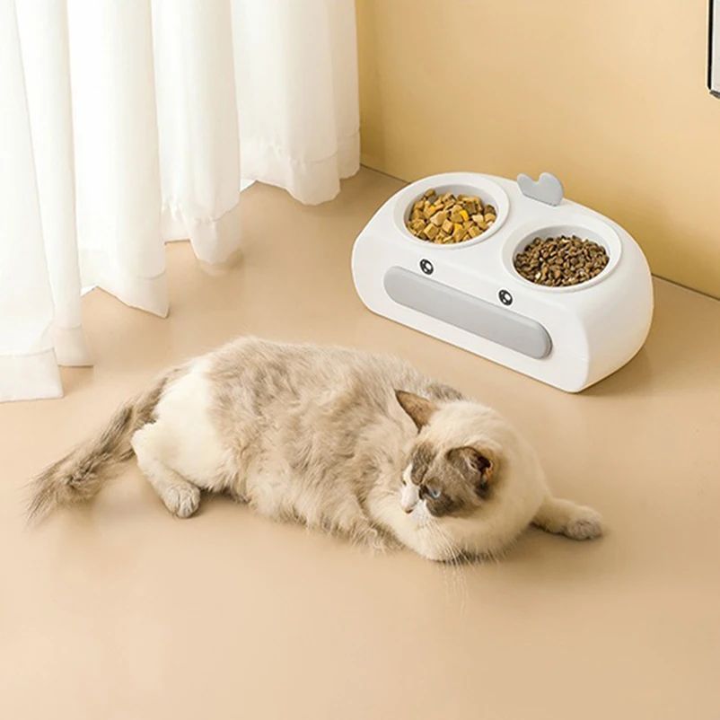 Duck Design Double Pet Bowl for Dogs and Cats