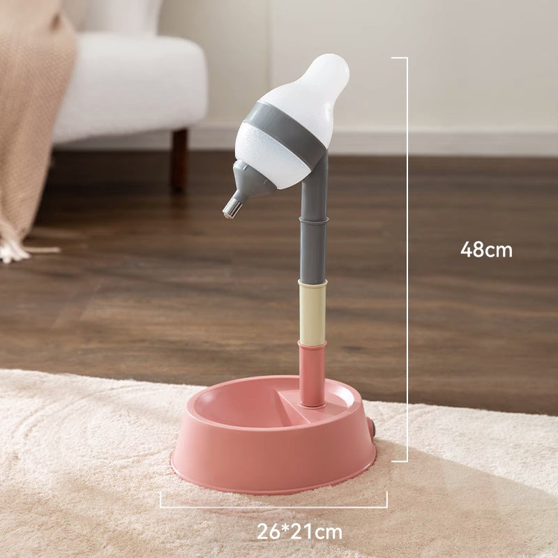 Standing Pet Water Dispenser Adjustable Height Bowl for Cats and Dogs