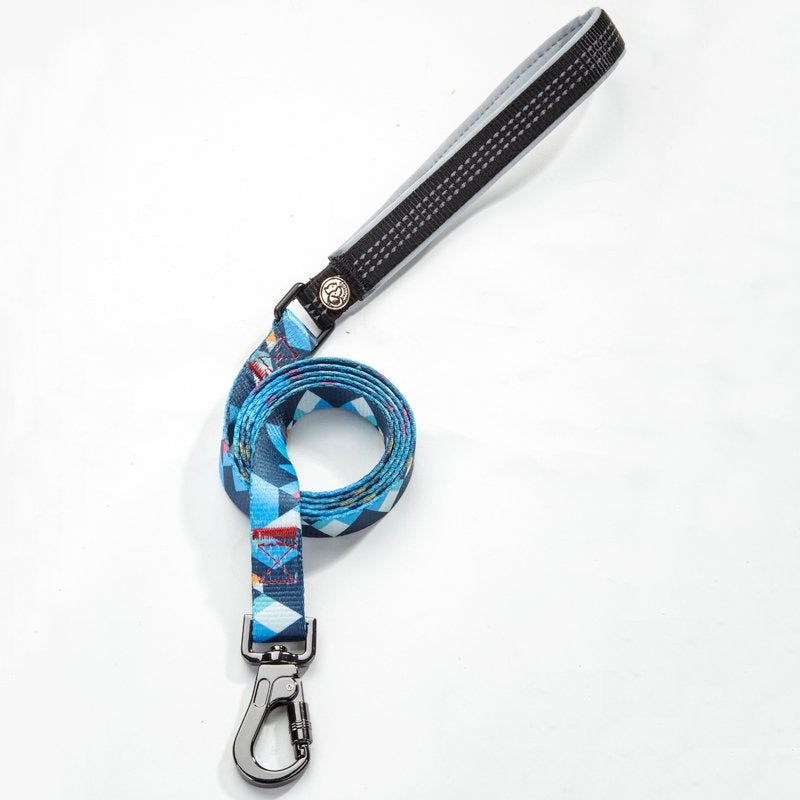 Printed Polyester Dog Leash – Stylish Walking Rope in 5 Designs (S–L)