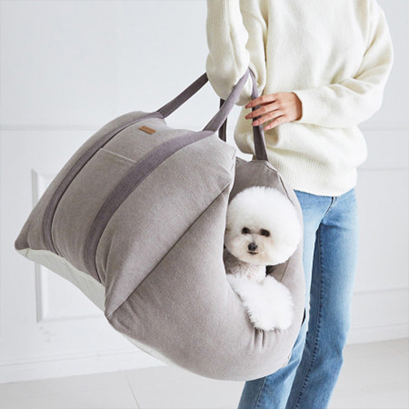 Waterproof Portable Dog Car Seat Carrier with Mesh and Safety Features