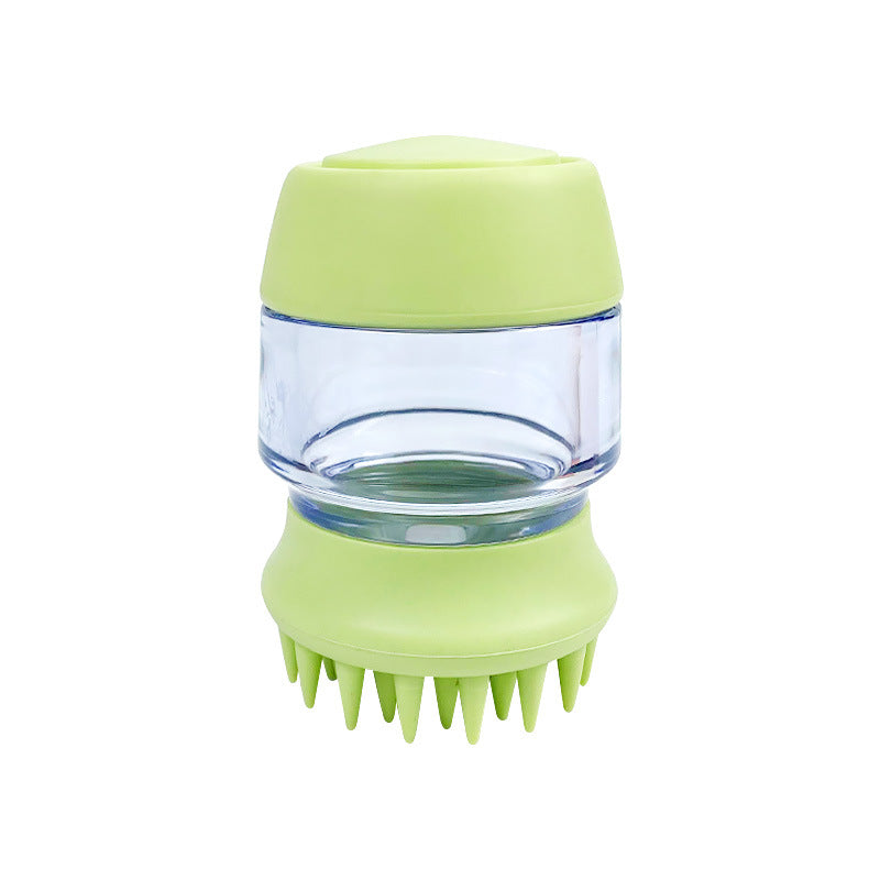 Silicone Pet Bathing and Grooming Brush with Shampoo Dispenser for Cats and Dogs