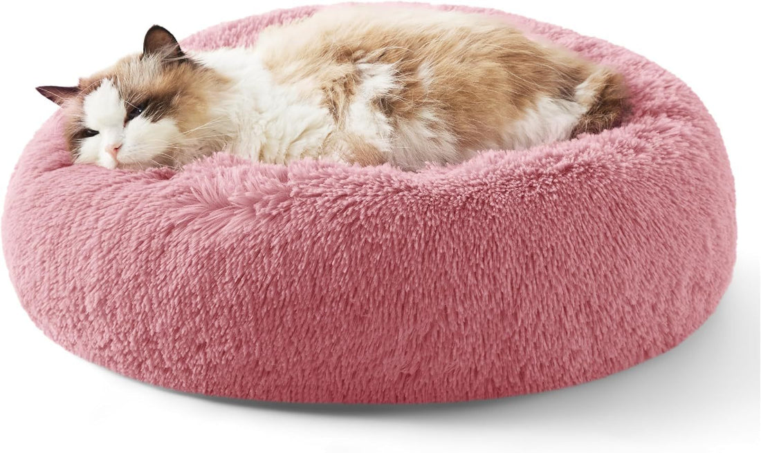 Non-Slip Round Fluffy Dog Bed – Indoor Plush Pet Mat in 5 Colors (5 Sizes)