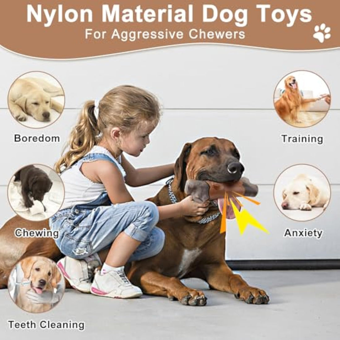 Durable Bacon Flavor Dog Chew Toy for Large Aggressive Dogs