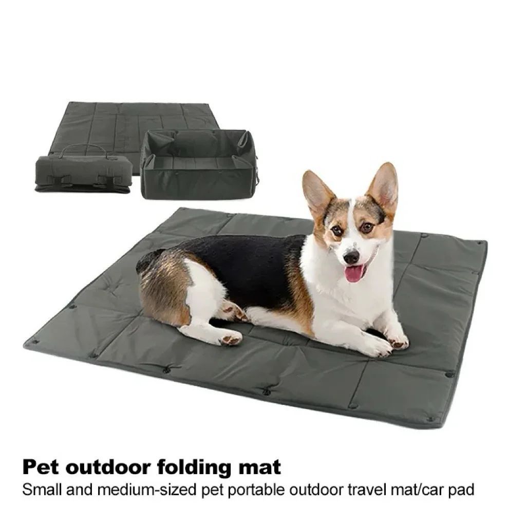 3-in-1 Portable Dog Travel Bed Carrier with Collapsible Mat and Cushion