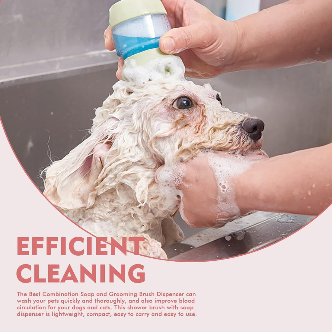 Silicone Pet Bathing and Grooming Brush with Shampoo Dispenser for Cats and Dogs