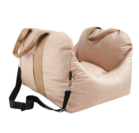 Waterproof Portable Dog Car Seat Carrier with Mesh and Safety Features