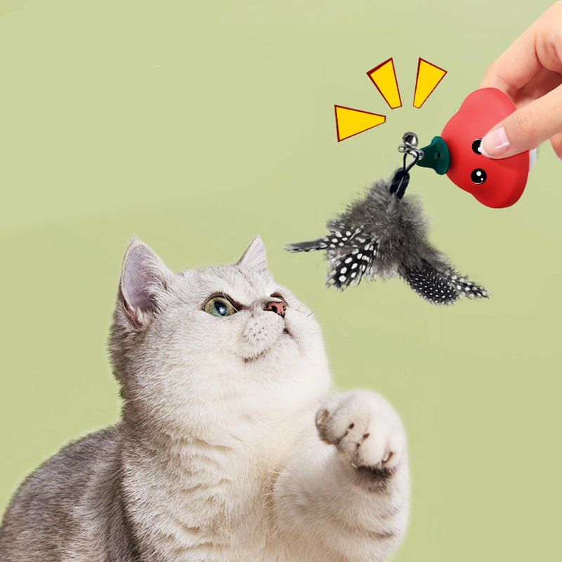 Retractable Cat Wand Toy Suction Cup Interactive Teaser for Kittens