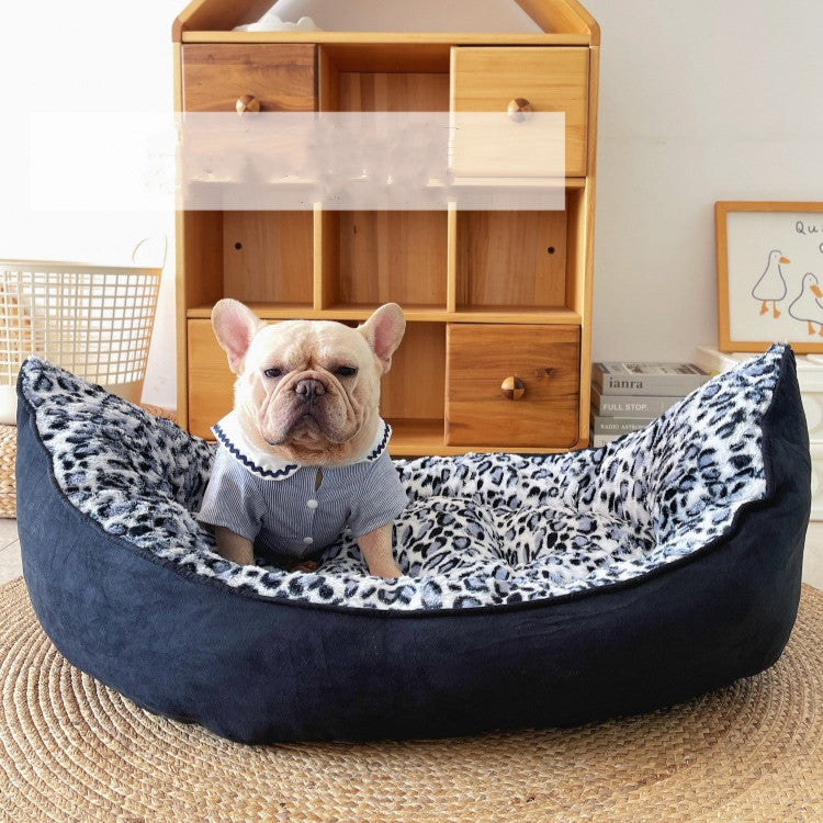 Thickened Plush Dog Sofa Bed – Cozy Bolster Mat for Large Dogs