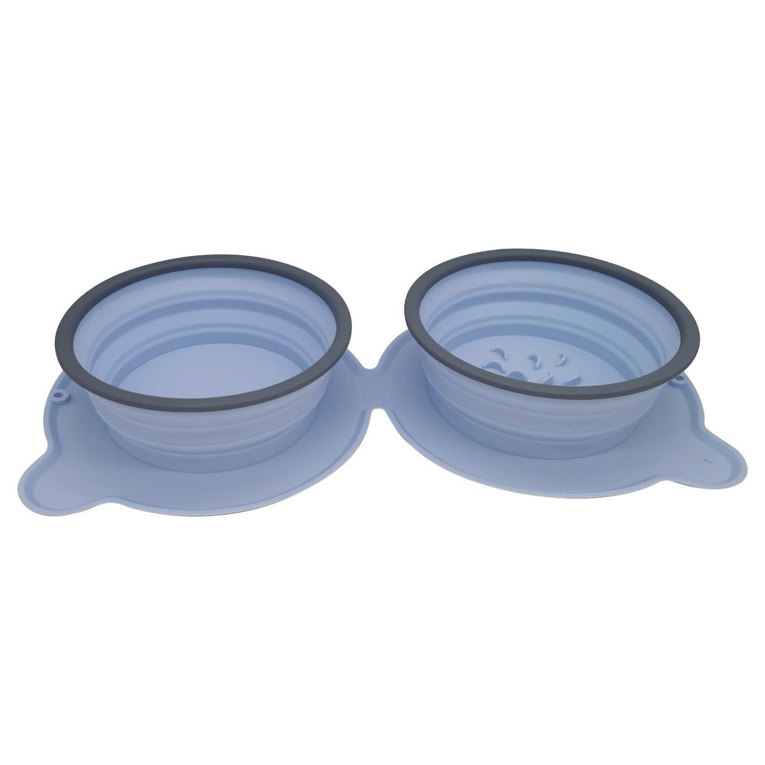 Portable Foldable Silicone Double Pet Food Bowl Non-Slip for Travel