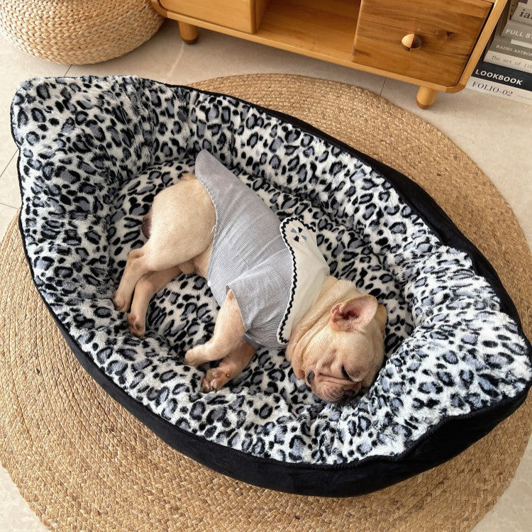 Thickened Plush Dog Sofa Bed – Cozy Bolster Mat for Large Dogs