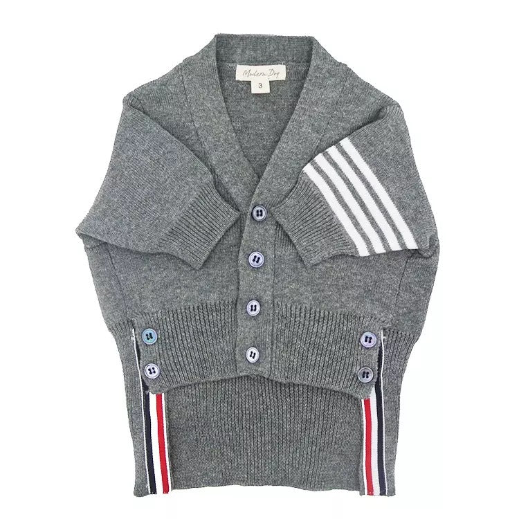 Gray Angora Cardigan Dog Sweater – Soft Fluffy Knit (XS–XXL)