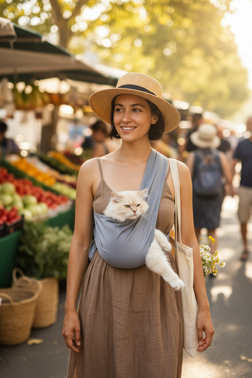 Cat Shoulder Sling Carrier Lifestyle