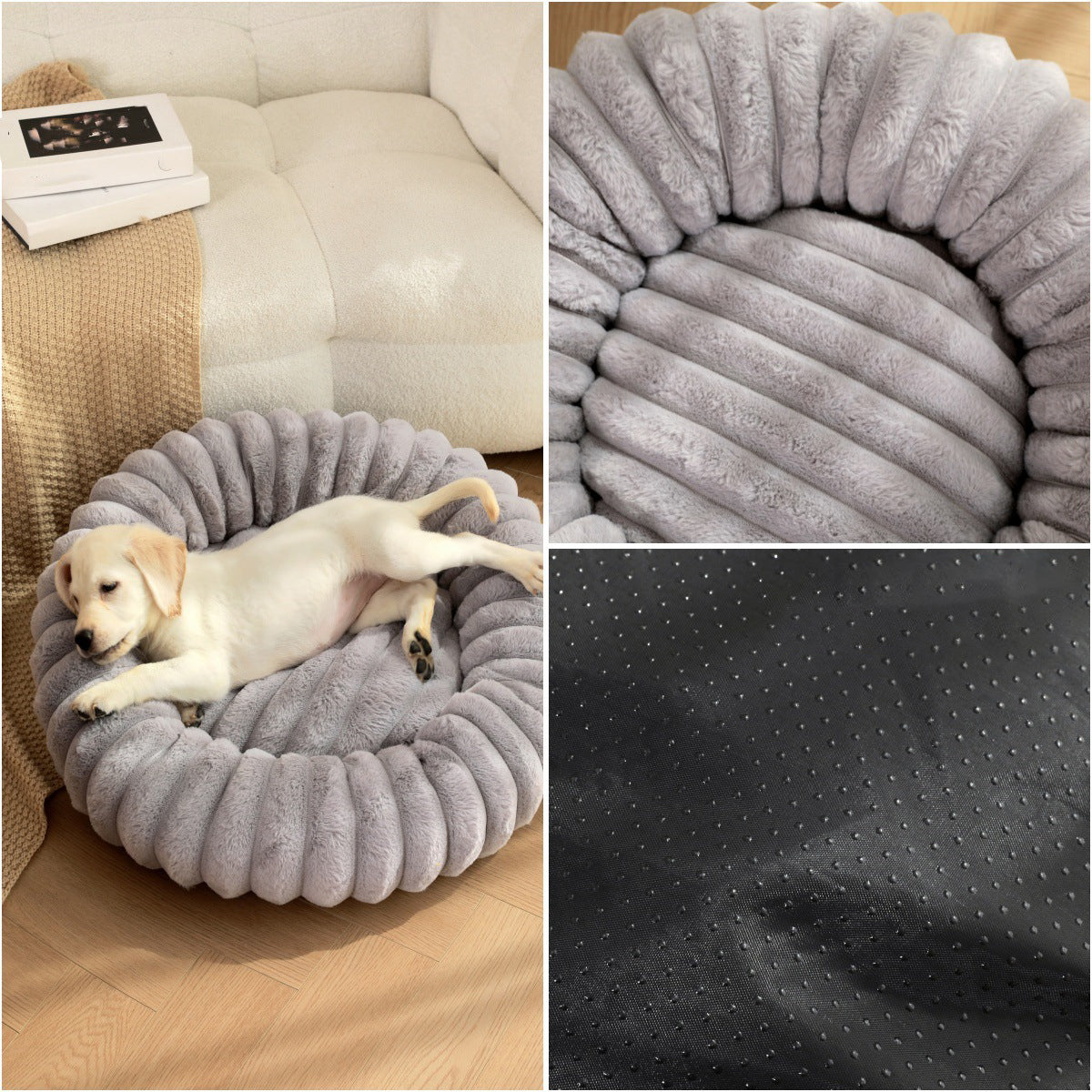 Long Hair Round Pet Bed – Warm Plush Nest for Cats & Dogs (6 Sizes, 5 Colors)