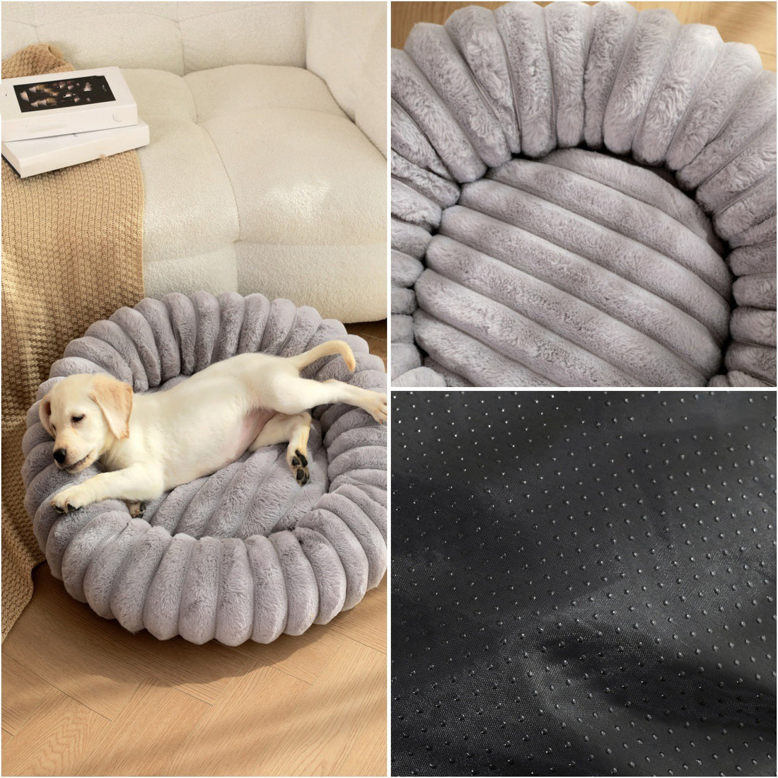 Long Hair Round Pet Bed – Warm Plush Nest for Cats & Dogs (6 Sizes, 5 Colors)