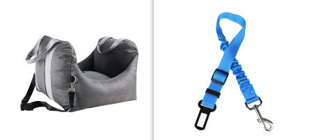 Waterproof Portable Dog Car Seat Carrier with Mesh and Safety Features