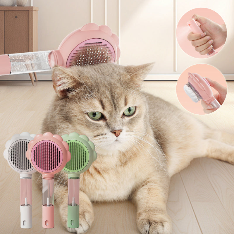 2-in-1 Self-Cleaning Dog Grooming Brush and Hair Remover Comb