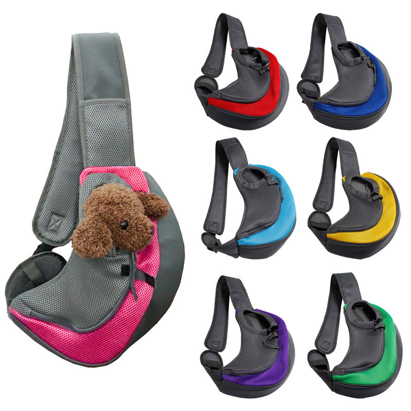 Outdoor Mesh Pet Carrier Shoulder Sling Bag for Cats and Dogs