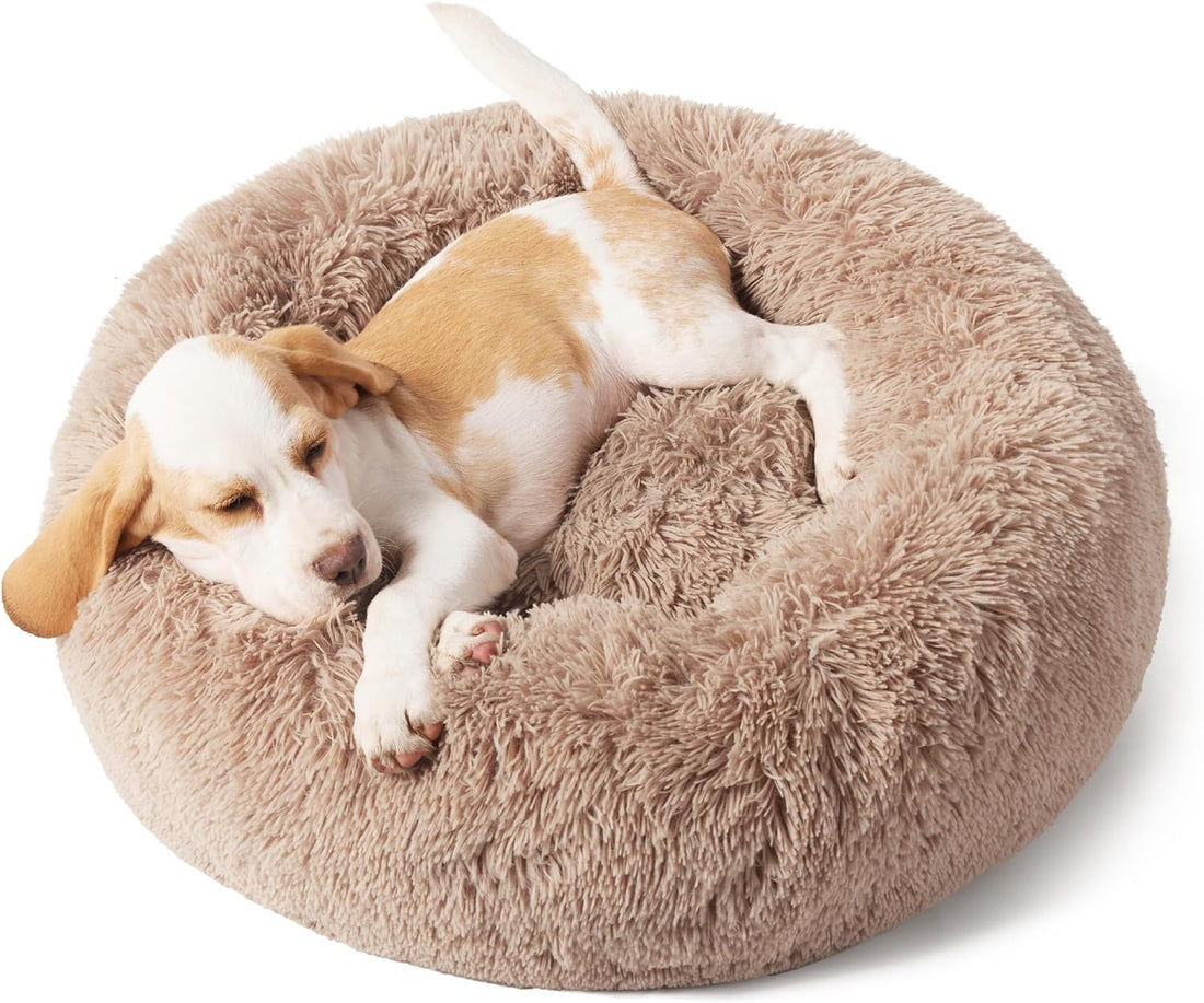 Non-Slip Round Fluffy Dog Bed – Indoor Plush Pet Mat in 5 Colors (5 Sizes)