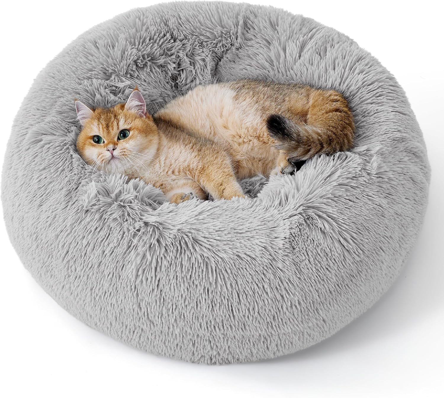 Non-Slip Round Fluffy Dog Bed – Indoor Plush Pet Mat in 5 Colors (5 Sizes)