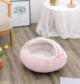 Plush Round Pet Bed – Soft Warm Nest for Dogs & Cats (3 Sizes)