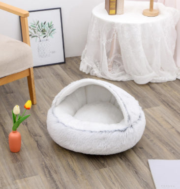 Plush Round Pet Bed – Soft Warm Nest for Dogs & Cats (3 Sizes)