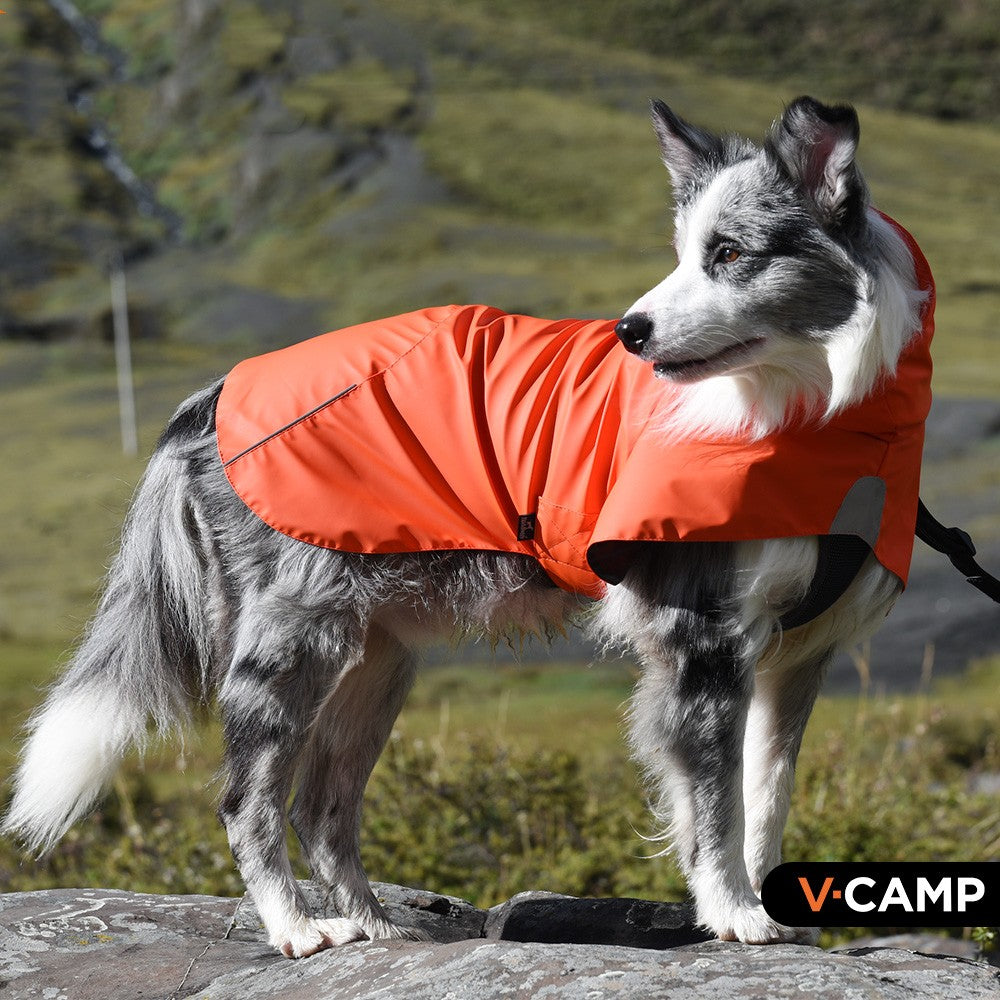 Waterproof Dog Raincoat – Windproof Shell Jacket in Orange & Yellow (XS–XXXL)