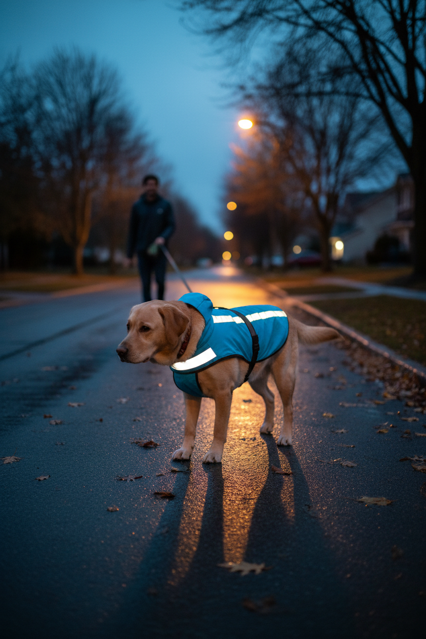 Reflective Dog Vest Dusk Lifestyle